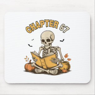 Tapis De Souris Squelette drôle de Halloween lisant un livre 67 Me