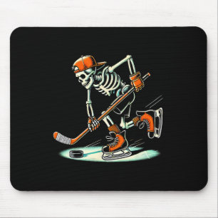 Tapis De Souris Squelette Drôle De Hockey Halloween Pour Les Amate