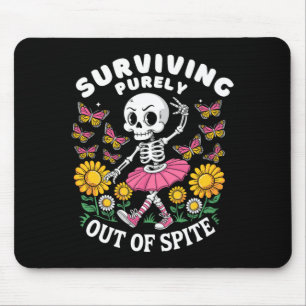 Tapis De Souris Squelette drôle et heureux survivant uniquement pa