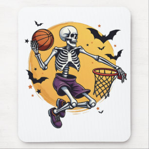 Tapis De Souris Squelette éffrayant Dunking Basketball Graveyard H