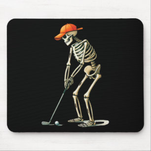 Tapis De Souris Squelette Golf Halloween Golfeur Joueur de Golf Dr