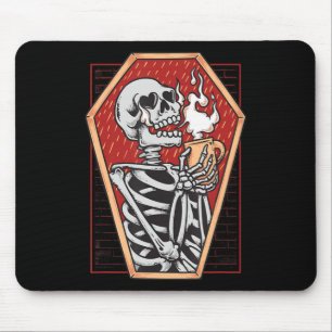 Tapis De Souris Squelette gothique dans Coffin Mall Goth Halloween