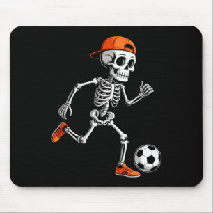 Tapis De Souris Squelette jouant au football garçons hommes drôle