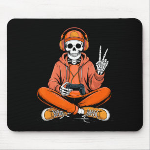 Tapis De Souris Squelette Joueur Jeu Vidéo Halloween Garçons Homme