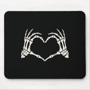 Tapis De Souris Squelette Mains signe coeur Halloween