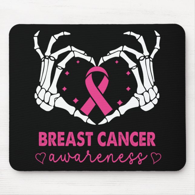Tapis De Souris Squelette Mains signe du coeur Halloween Cancer du (Devant)