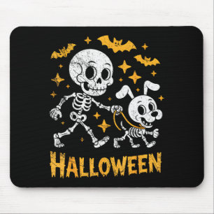 Tapis De Souris Squelette Mène Chien Crâne Drôle Animal De Compagn