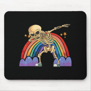 Tapis De Souris Squelette mignon Dabbing Lazy Halloween Costume cr
