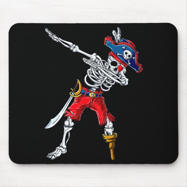 Tapis De Souris Squelette pirate qui dab  (Devant)