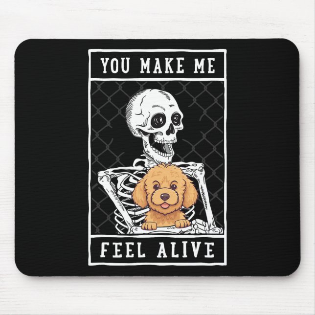 Tapis De Souris Squelette que vous faites sentir Halloween moi viv (Devant)