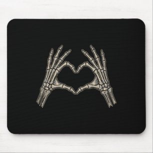 Tapis De Souris Squelette rétro Hands Coeur Signal Halloween Costu