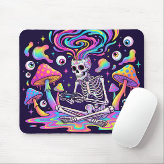 Tapis De Souris Squelette Suréaliste de Joueur avec Crâne Vortex