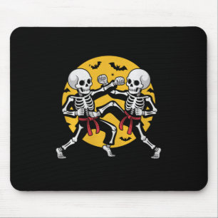 Tapis De Souris Squelettes d'Halloween Karaté Arts Martiaux Premiu