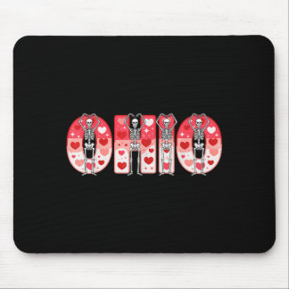 Tapis De Souris Squelettes drôles de l'Ohio dans la Saint-Valentin