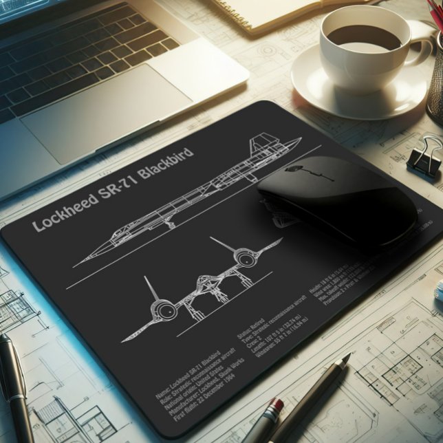 Tapis De Souris SR-71 Blackbird - Plan directeur de l'avion PD (Créateur téléchargé)