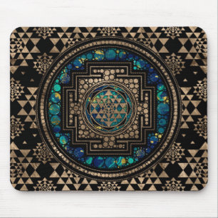 Tapis De Souris Sri Yantra/marbre et or de Sri Chakra