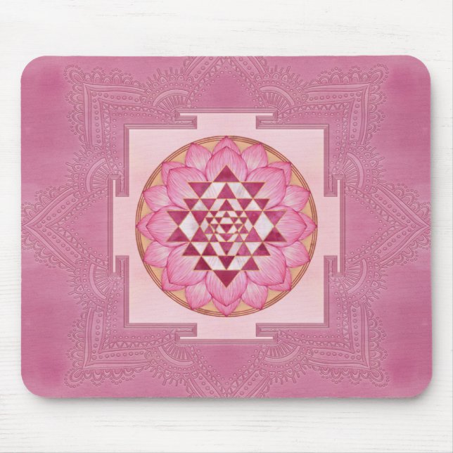 Tapis De Souris Sri Yantra / Sri Chakra au lotus (Devant)