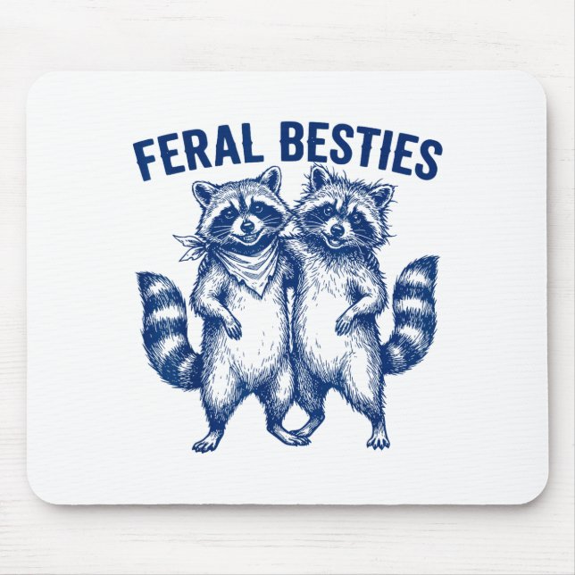 Tapis De Souris Ssum Feral Ies Matching Friend Twinning Funny Bff  (Devant)