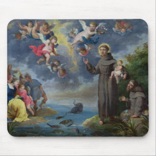 Tapis De Souris St Anthony de Padoue prêchant aux poissons