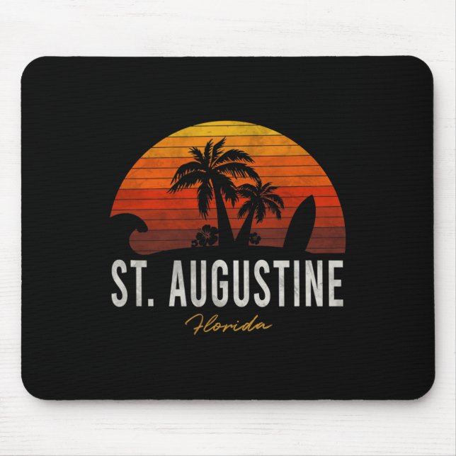 Tapis De Souris St Augustine Beach Floride Fl Palms Surf de vacanc (Devant)