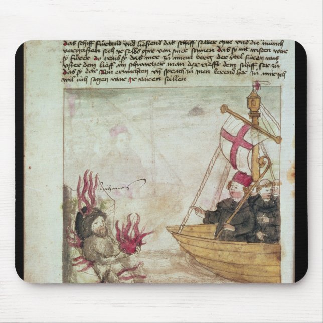 Tapis De Souris St Brendan dans son bateau (Devant)