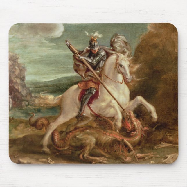 Tapis De Souris St George massacrant le dragon, (huile sur le (Devant)
