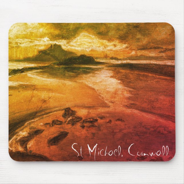 Tapis De Souris St Michael, Cornwall Beach Paysage Art Mousepad (Devant)