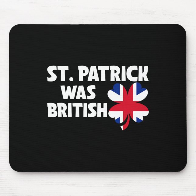 Tapis De Souris St Patrick Était Le Drapeau Britannique St patrick (Devant)