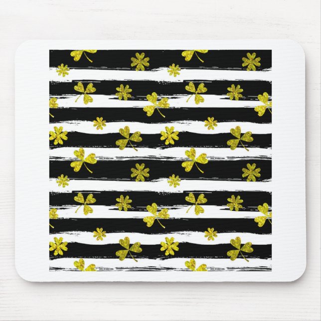 Tapis De Souris st patricks black white clover (Devant)