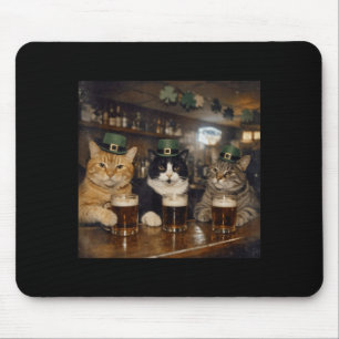 Tapis De Souris St patricks catricks journee chats droles buvant d