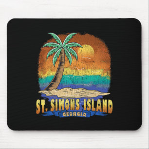 Tapis De Souris St. Simons Island Géorgie Souve Vintage en détress