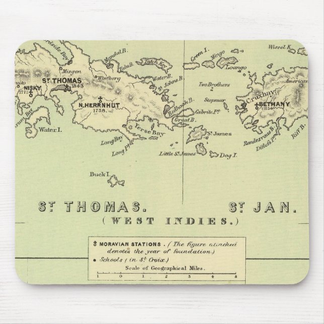 Tapis De Souris St Thomas, St Jan, St Crook (Devant)
