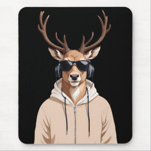 Tapis De Souris Stag portant Sweat - shirt à capuche drôle Cool an