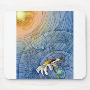 Tapis De Souris Stained Glass Daisy In The Sun