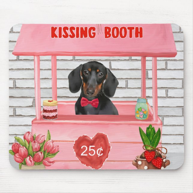 Tapis De Souris Stand de baisers de chien de Dachshund pour la Sai (Devant)
