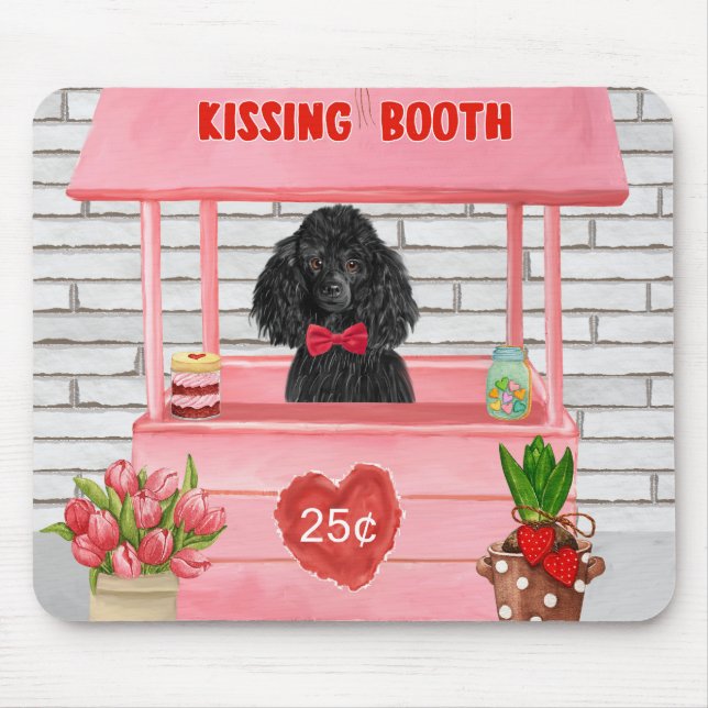 Tapis De Souris stand de baisers pour chien caniche pour la Saint- (Devant)