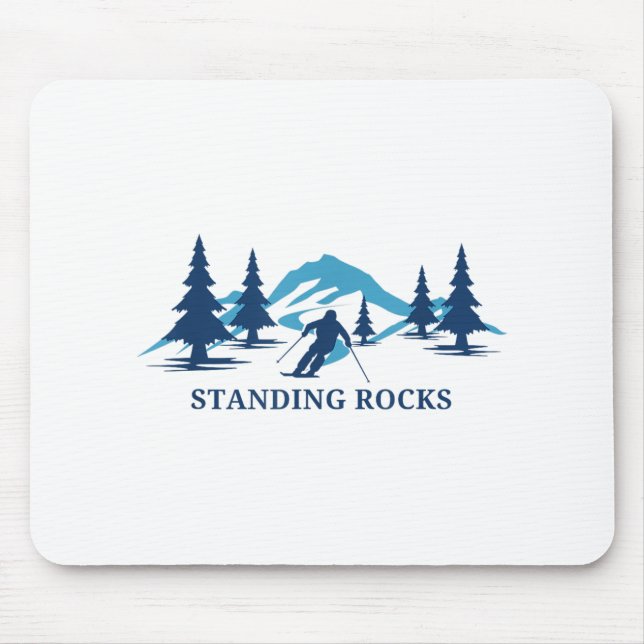 Tapis De Souris Standing Rocks Wisconsin Station de ski Ski Statio (Devant)