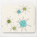 Tapis De Souris Starbursts atomique iconique Mousepad<br><div class="desc">Ce motif atomique iconique de Starbursts Mousepad (gros caractères) comporte les starbursts atomiques iconiques. C'est exact ! La vieille école, arrière - plan crème avec des taches d'or est le contexte parfait pour la turquoise vibrante, le céleri calmant, et les cercles colorés de vert kitschy de poire. Les taches de...</div>