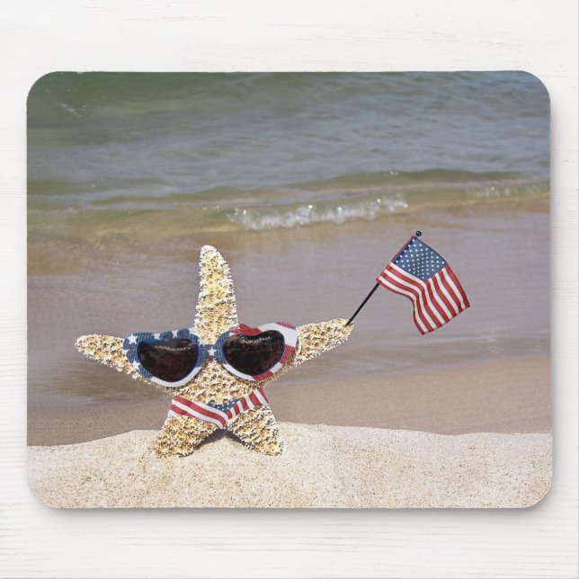 Tapis De Souris Starfish avec drapeau américain (Devant)
