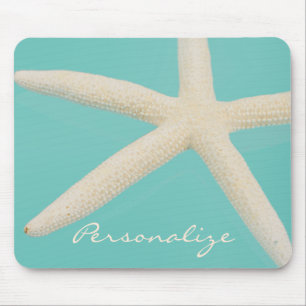 Tapis De Souris Starfish élégante plage de l'océan crème turquoise