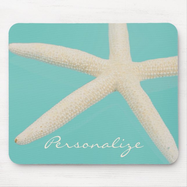 Tapis De Souris Starfish élégante plage de l'océan crème turquoise (Devant)