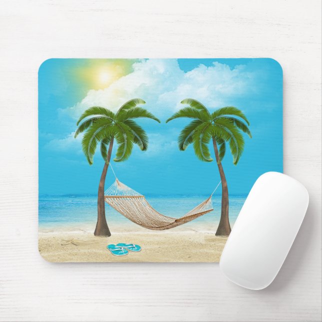 Tapis De Souris Starfish et Hammock sur Tropical Beach (Avec souris)