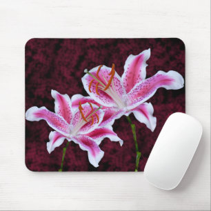 Tapis De Souris Stargazer rose et blanc Lily Close Up Photographie
