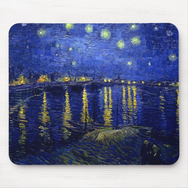 Tapis De Souris Starry Night Rhone par Van Gogh (Devant)