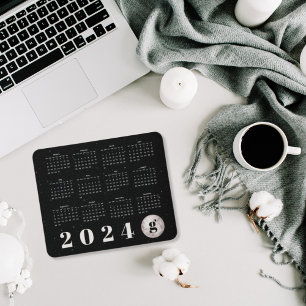 Tapis De Souris Starry Night Sky Moon Monogrammed 2024 Calendrier