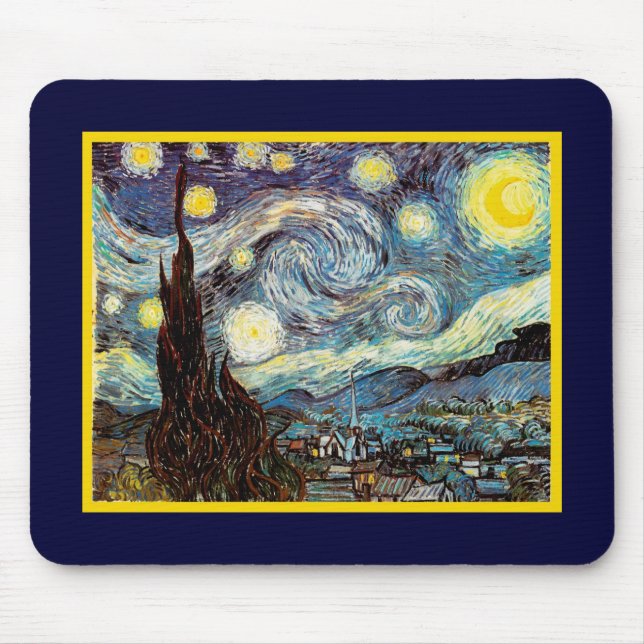 Tapis De Souris Starry Night Van Gogh Art (Devant)