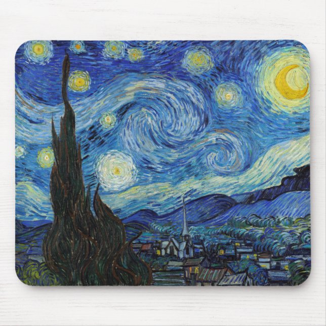 Tapis De Souris Starry Night, Vincent van Gogh (Devant)
