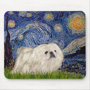 Tapis De Souris Starry Night - White Pekingese 4