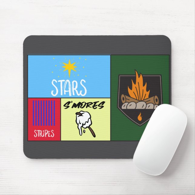 Tapis De Souris stars raypes'mores Camping américain (Avec souris)