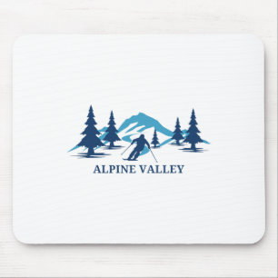 Tapis De Souris Station de ski Alpine Valley Wisconsin Skieur Ski